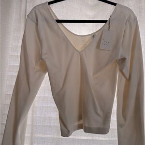 A New Day Women’s Slim Flit Reversible V Neck Seemless Long Sleeve Shirt XL